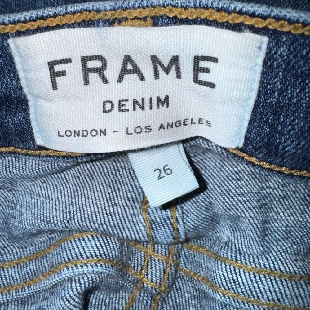 Frame Denim Le High Straight Stagger Raw Hem Jeans in Orlena. Size 26 VGUC - Picture 8 of 15